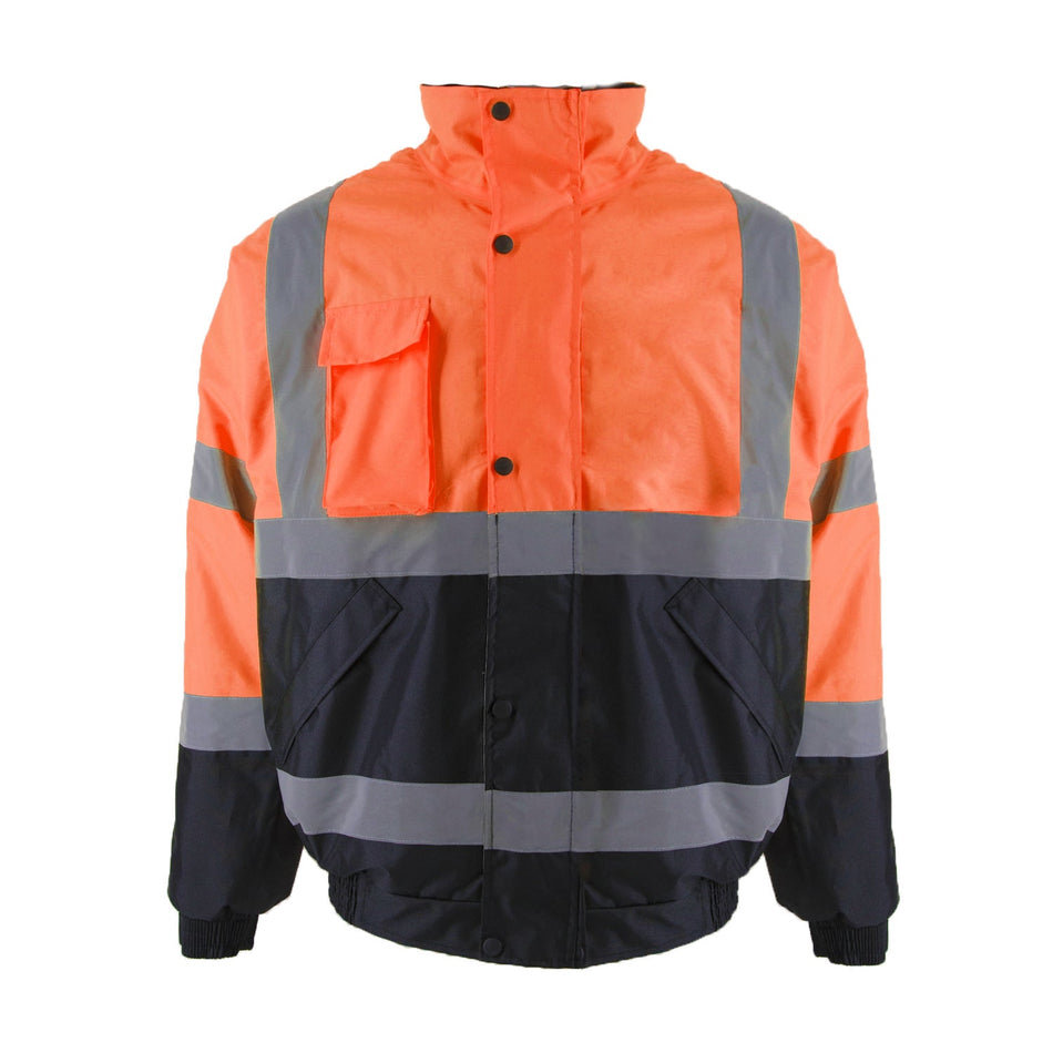 SMASYS Waterproof Safety Bomber Jacket, Reflective ANSI Class 2 Jacket