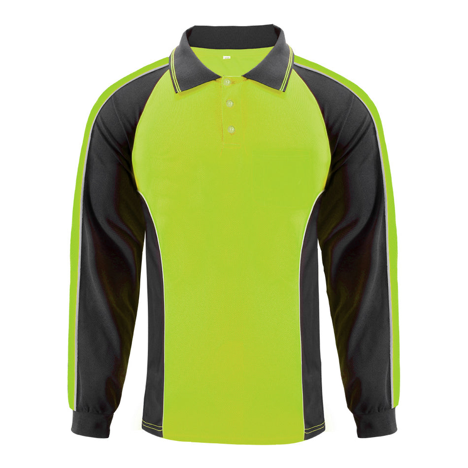 SMASYS Outdoor Long Sleeve Safety Polo Shirts High Visibility Reflective Shirt