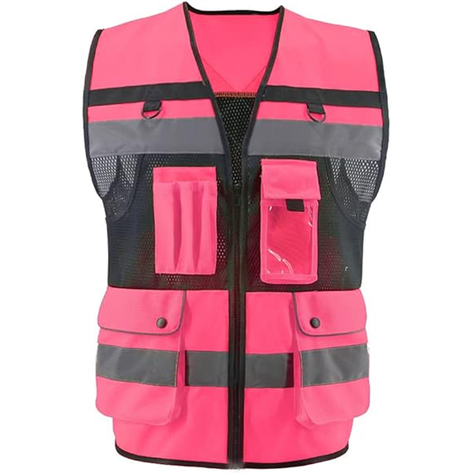 SMASYS High Visibility Reflective Vest,  Safety Vest with 7 Pockets
