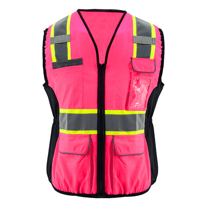 SMASYS Hi Vis Class 2 Vest, Women's Heavy Duty Surveyors Safety Vest