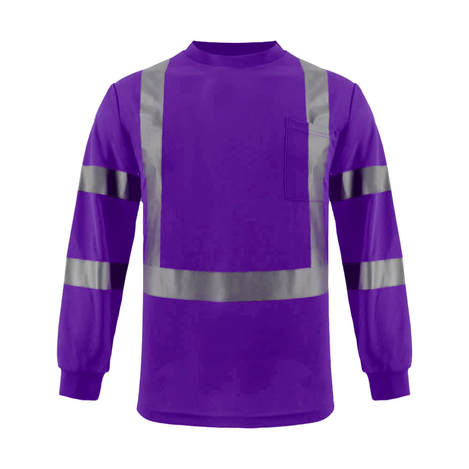 SMASYS Hi Vis Class 3 Reflective Safety Shirts, Long Sleeve with Pocket