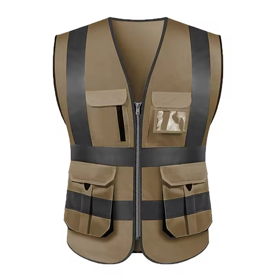 SMASYS Classic High Visibility Reflective Safety Vest with Multi Pockets