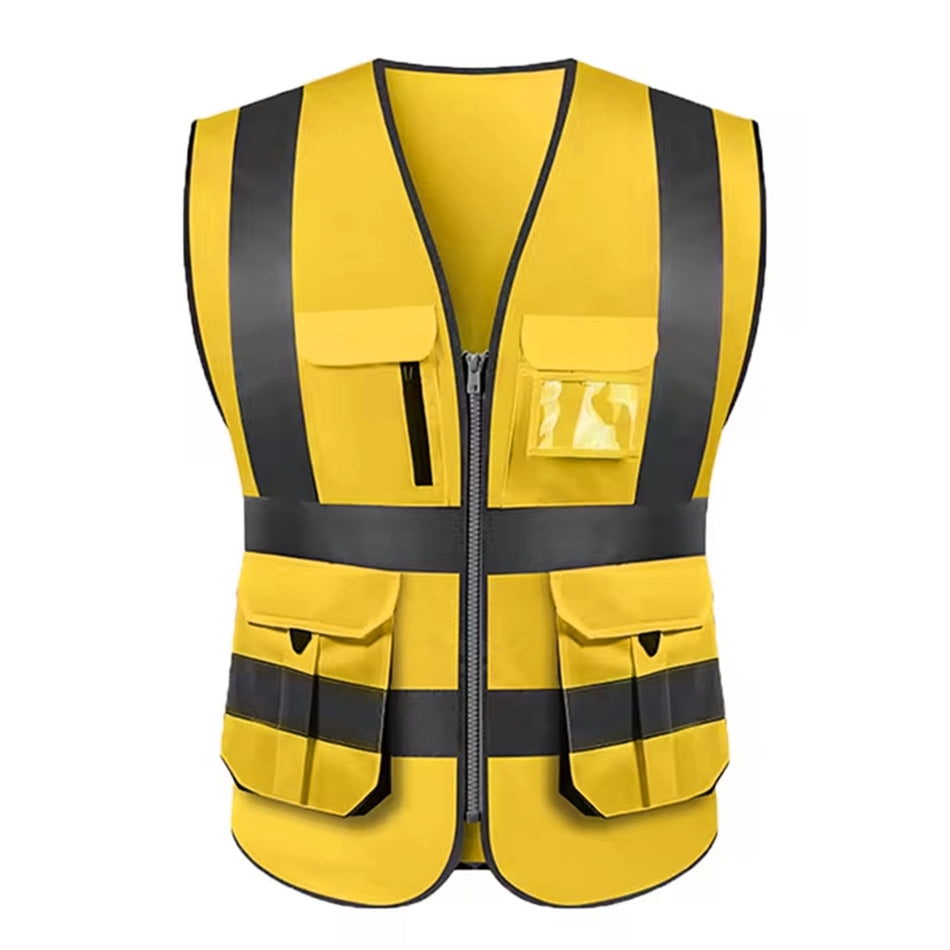 SMASYS Classic High Visibility Reflective Safety Vest with Multi Pockets