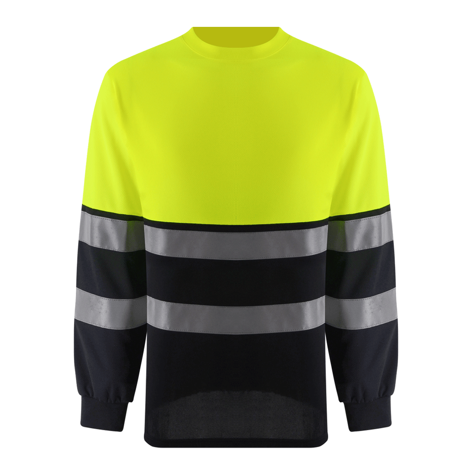 SMASYS Long Sleeve Hi Vis Work Shirt, Reflective Safety Shirt