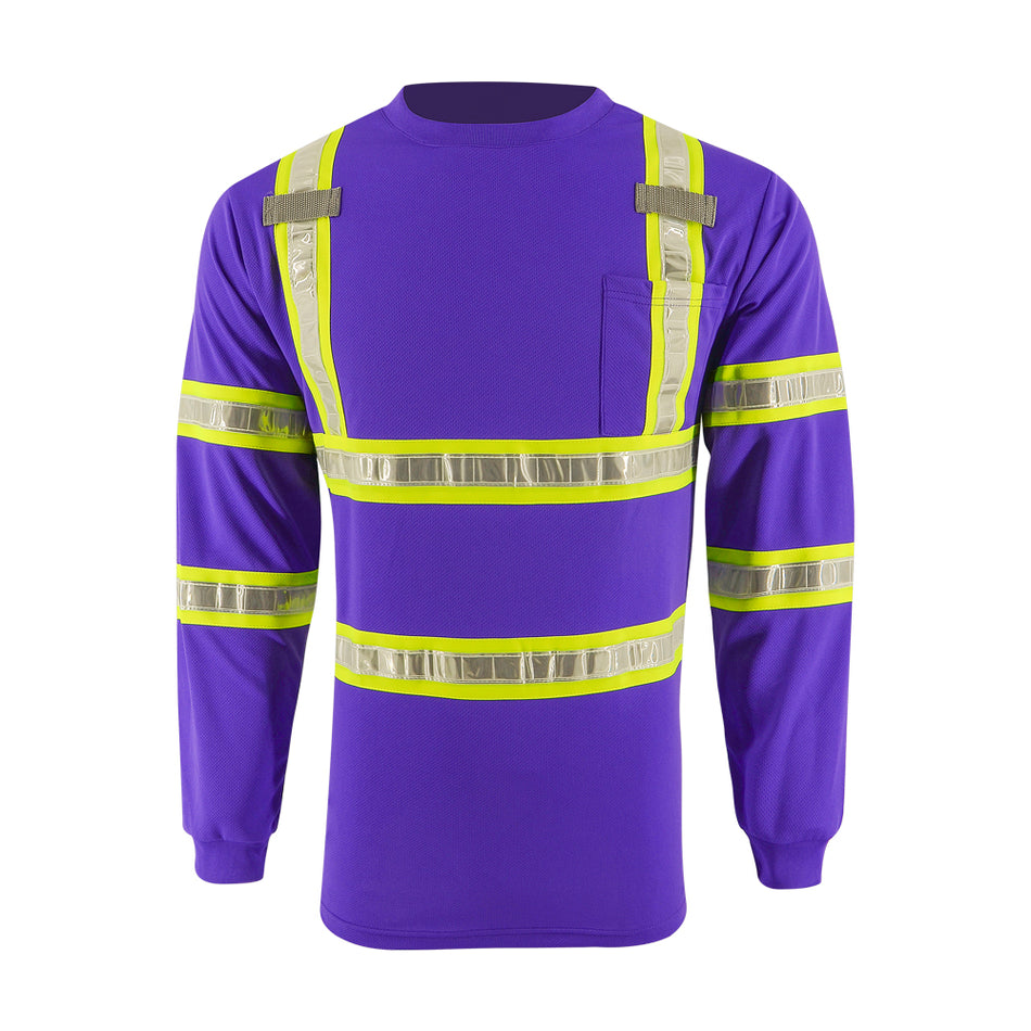 SMASYS High Visibility Safety Shirts Long Sleeve  Reflective Work Shirts
