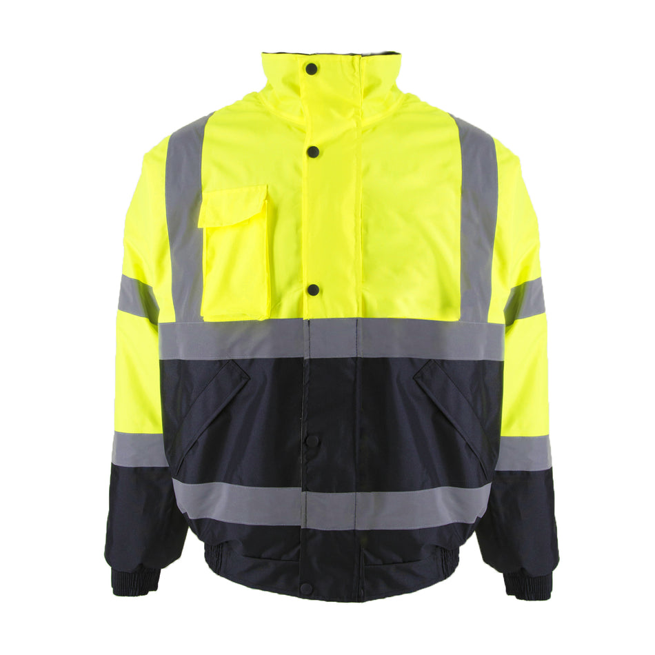 SMASYS Waterproof Safety Bomber Jacket, Reflective ANSI Class 2 Jacket