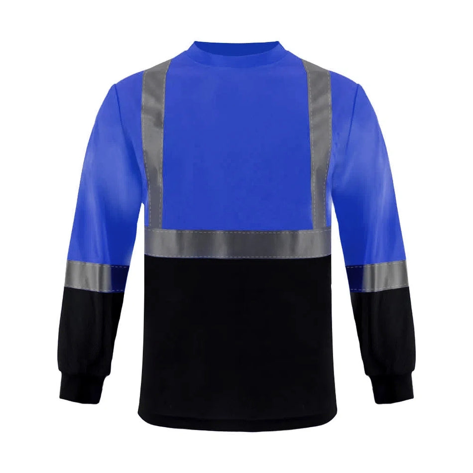 SMASYS Hi Vis Safety Shirts wih Black Bottom, Long Sleeve Reflective Shirts
