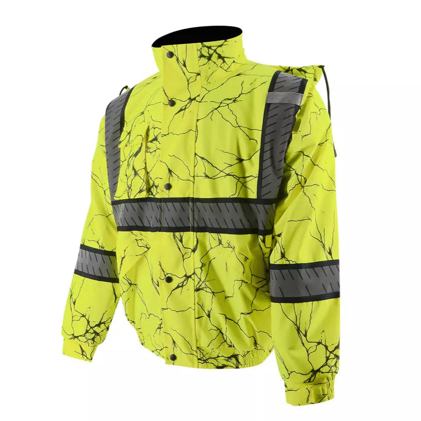 SMASYS Lightning Streak Camouflage Reflective Safety Bomber Jackets