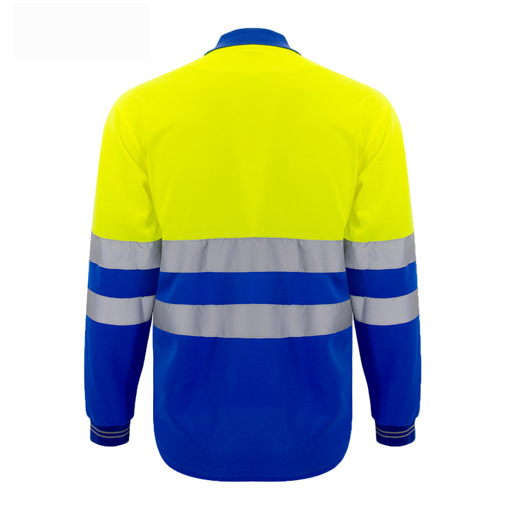 SMASYS Contrast Polo Safety Shirt, Hi Vis Reflective Shirt