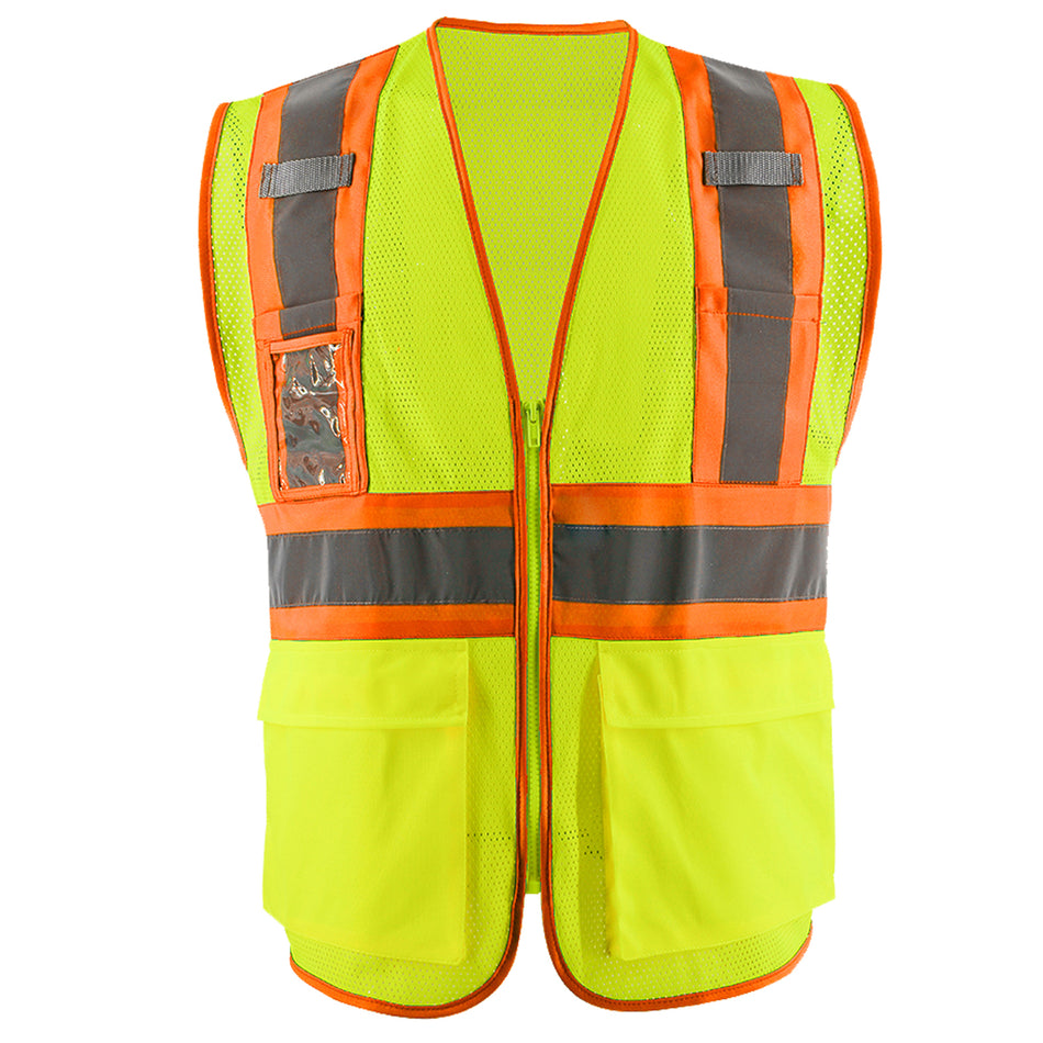 SMASYS Hi Vis Construction Safety Vest, Mesh Two-Tone Reflective Vest