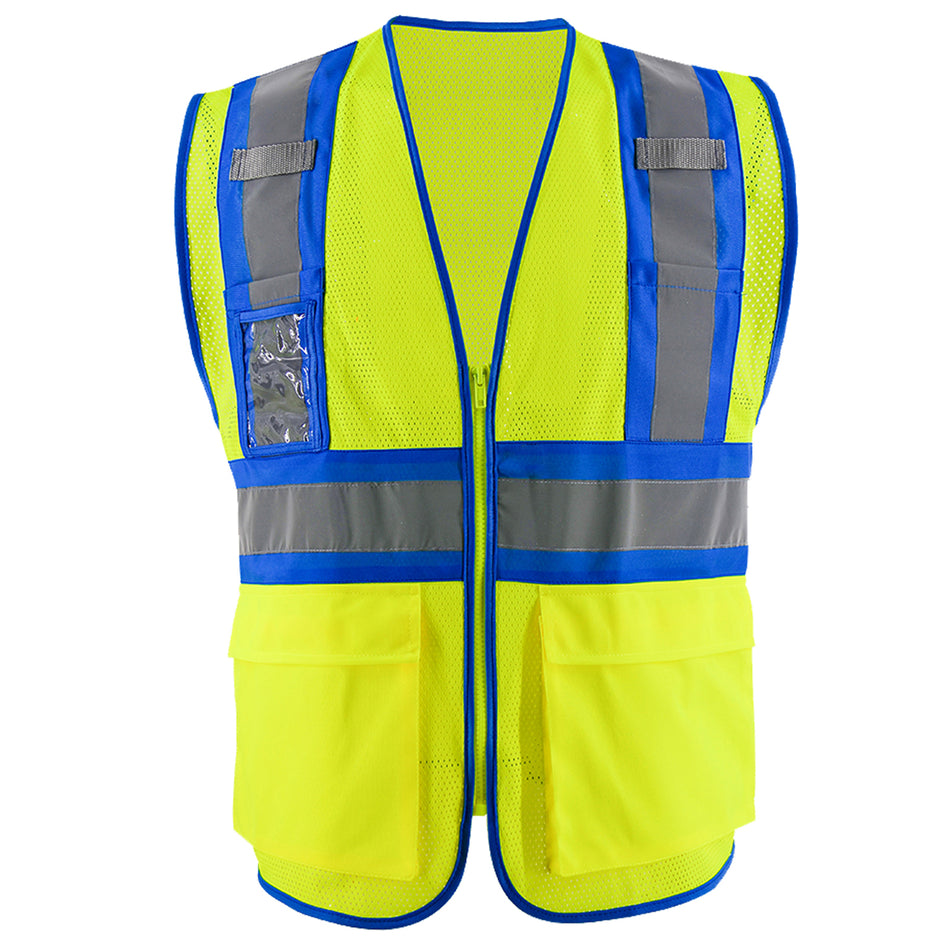 SMASYS Hi Vis Construction Safety Vest, Mesh Two-Tone Reflective Vest