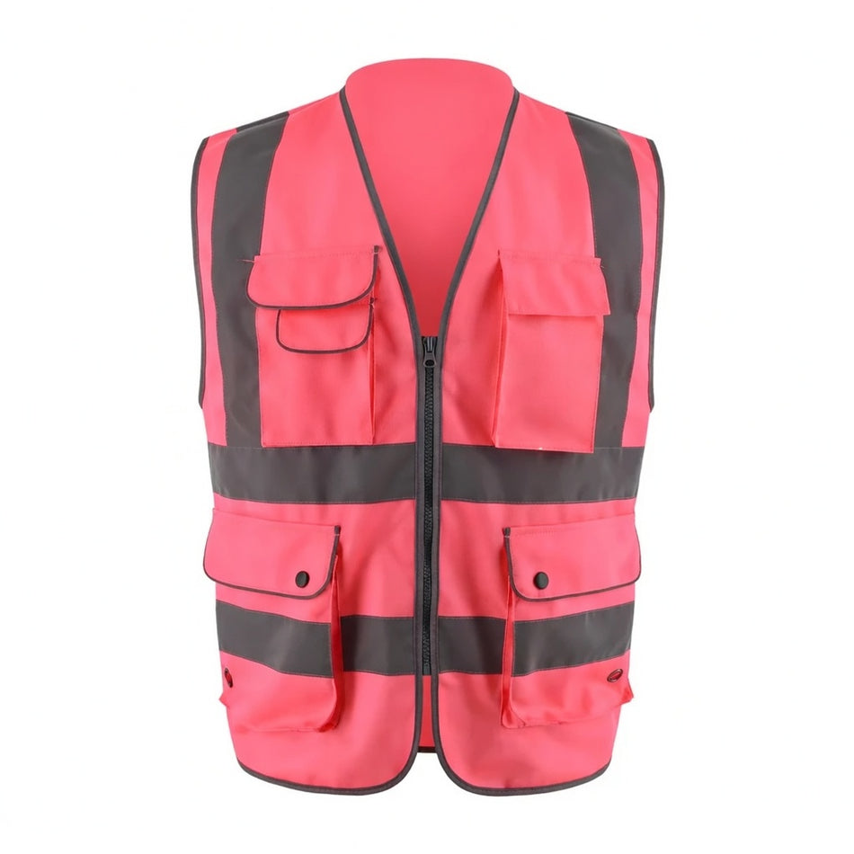 SMASYS Warnweste mit mehreren Taschen, reflektierende Warnweste