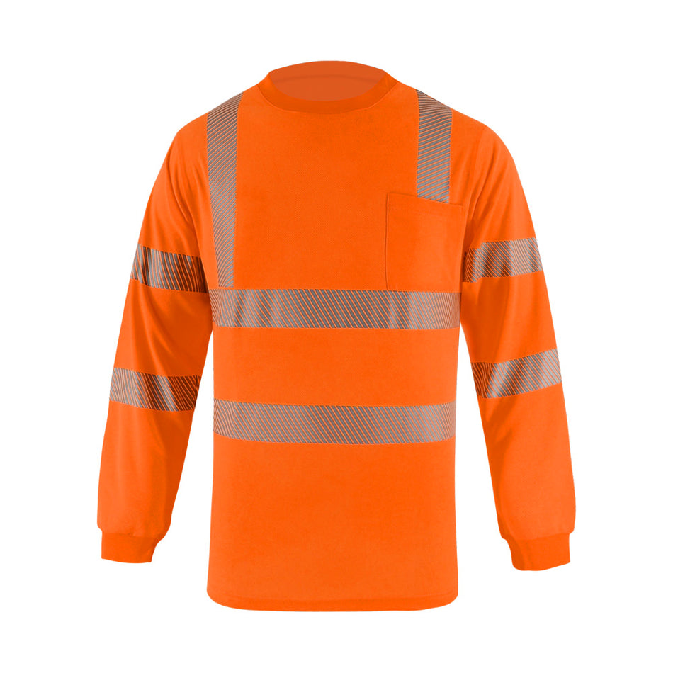SMASYS Hi Vis Shirts, Heat Transfer Reflective High Visibility Long Sleeve Safety Shirt