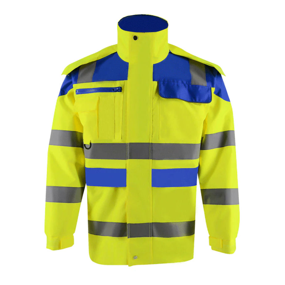 SMASYS 4-in-1 Safety Windbreaker Jackets, Hi Vis Winter Coat with Fleece Lining