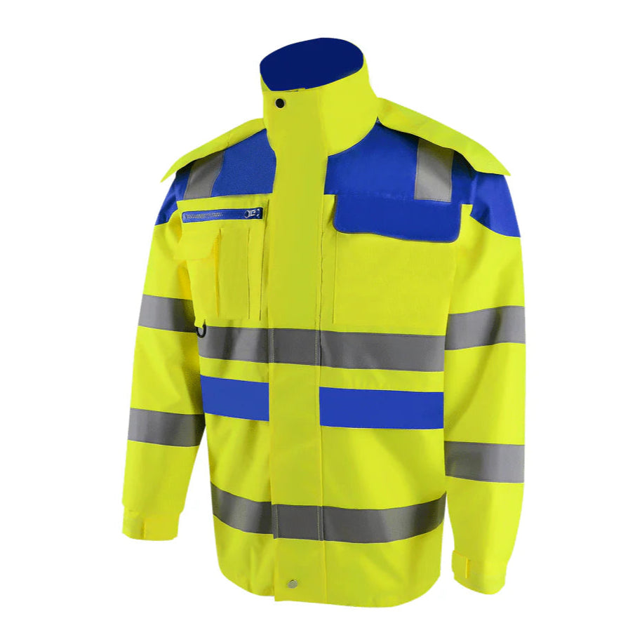 SMASYS 4-in-1 Safety Windbreaker Jackets, Hi Vis Winter Coat with Fleece Lining