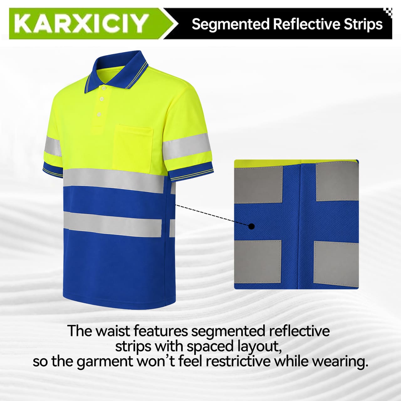 SMASYS Hi Vis Short Sleeve Reflective Polo Shirt, Yellow and Navy SMASYS Store