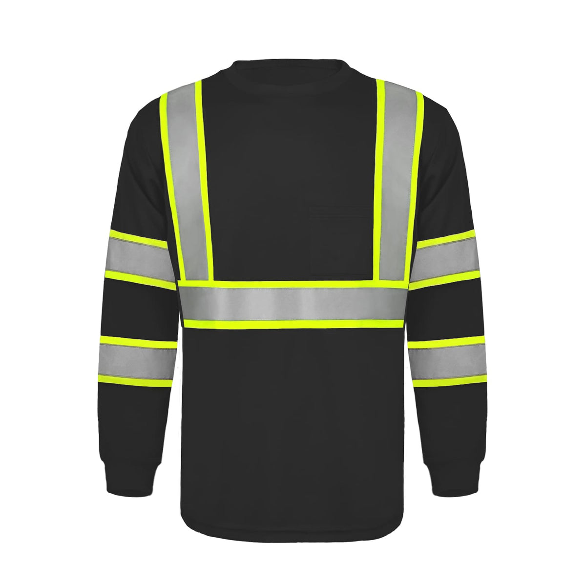SMASYS Hi Vis Long Sleeve Safety Shirts Construction Dual-Tone Reflective Strips with Chest Pocket