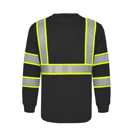 SMASYS Hi Vis Long Sleeve Safety Shirts Construction Dual-Tone Reflective Strips with Chest Pocket