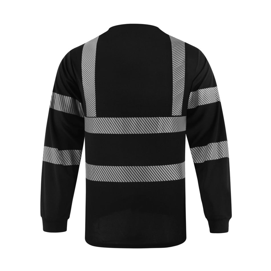 SMASYS Hi Vis Shirts, Heat Transfer Reflective High Visibility Long Sleeve Safety Shirt