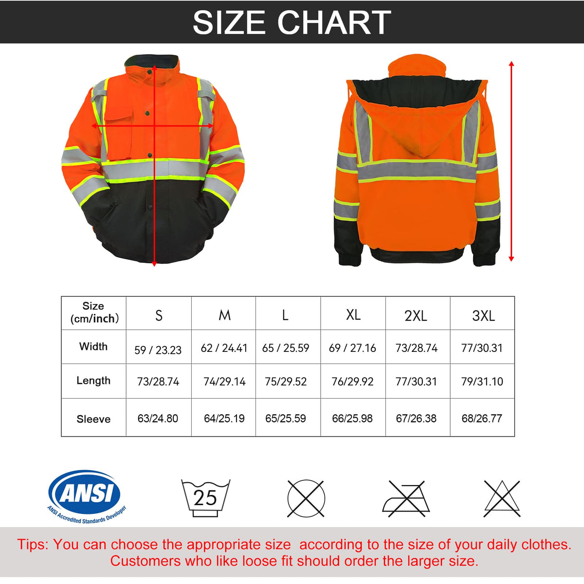 SMASYS Safety Work Bomber Reflective Jacket, Winter Fleece Liner Jacket SMASYS Store