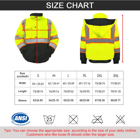 SMASYS Safety Work Bomber Reflective Jacket, Winter Fleece Liner Jacket SMASYS Store