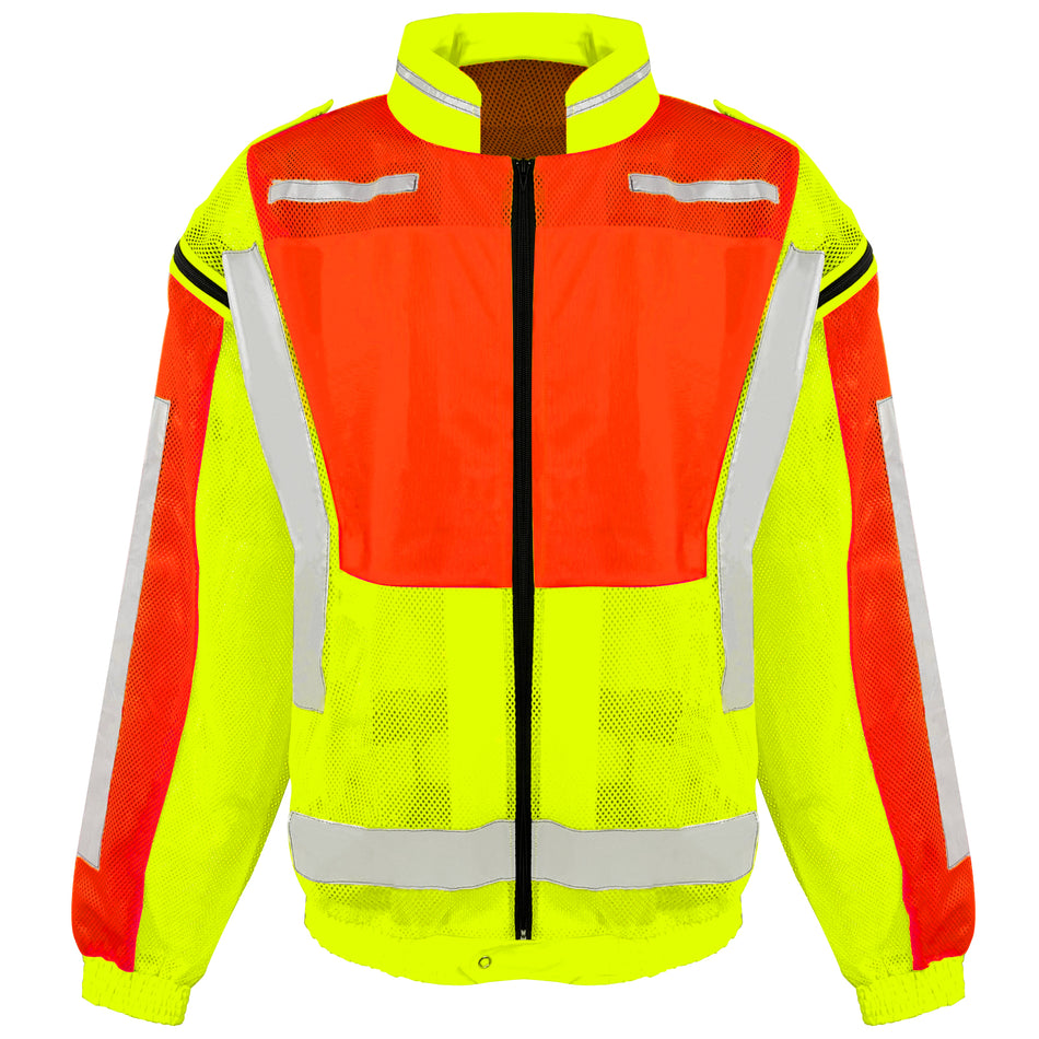 SMASYS Hi Viz Mesh Long Sleeve Vest with Zipper