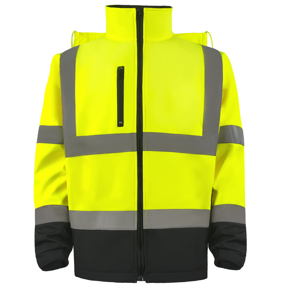 SMASYS Safety Reflective Stripe Softshell Hivis Jacket