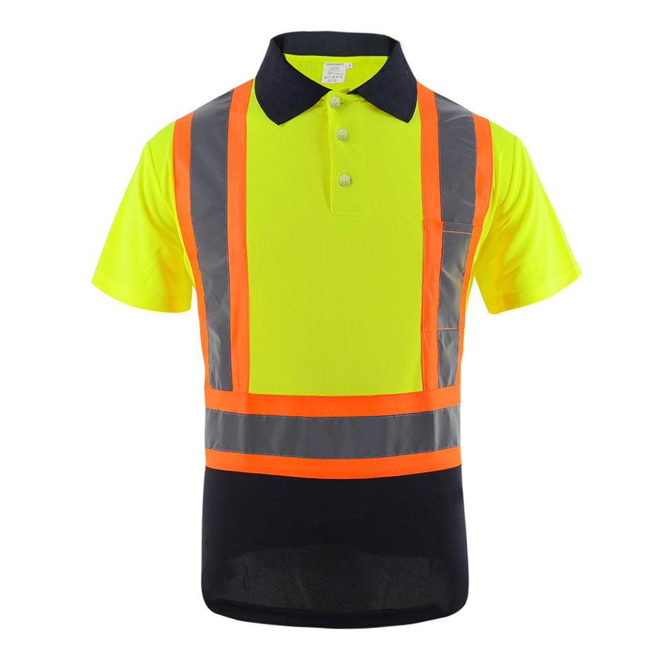 SMASYS Reflective Workwear Short Sleeve High Vis Safety Polo Shirts