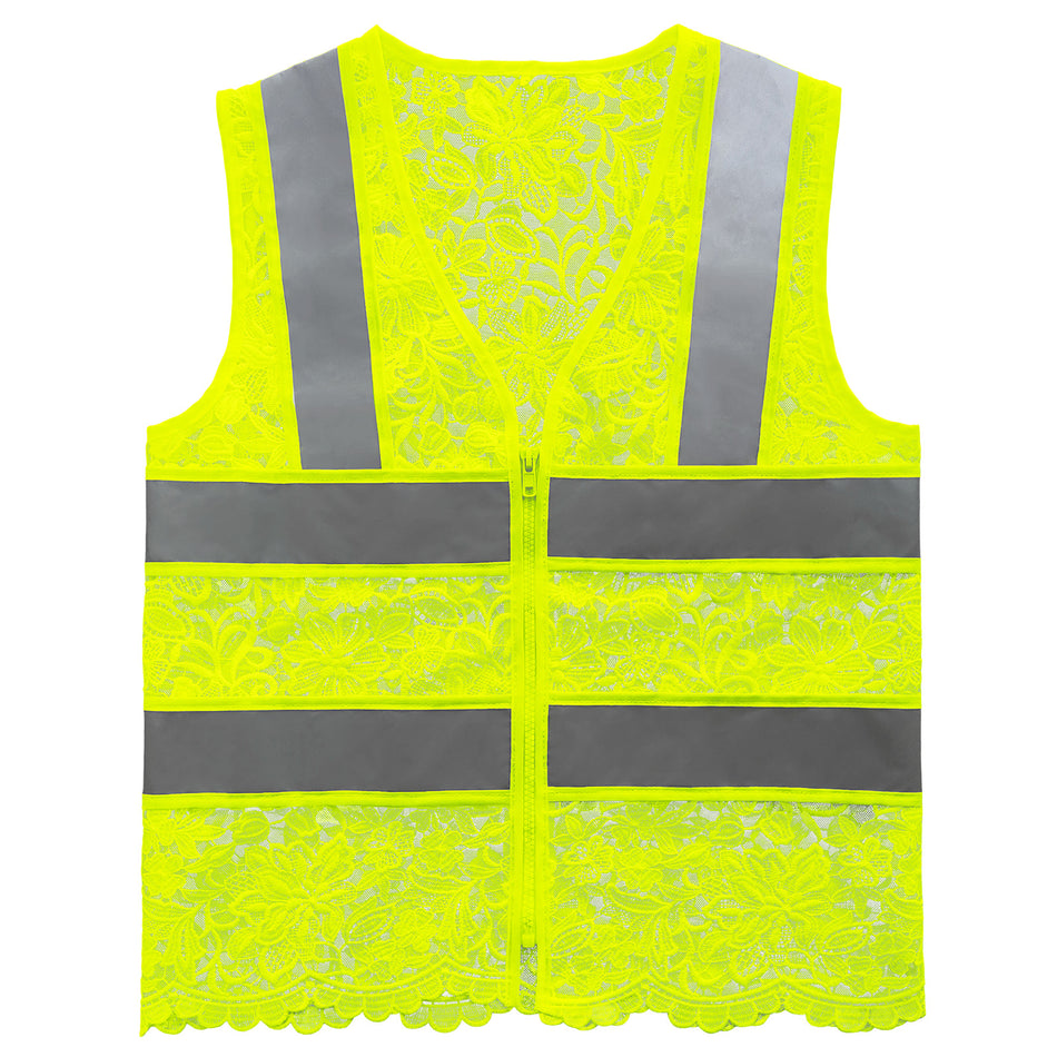 Lace-Mesh Safety Vest, High Visibility Vest for Women (ANSI Class 2)