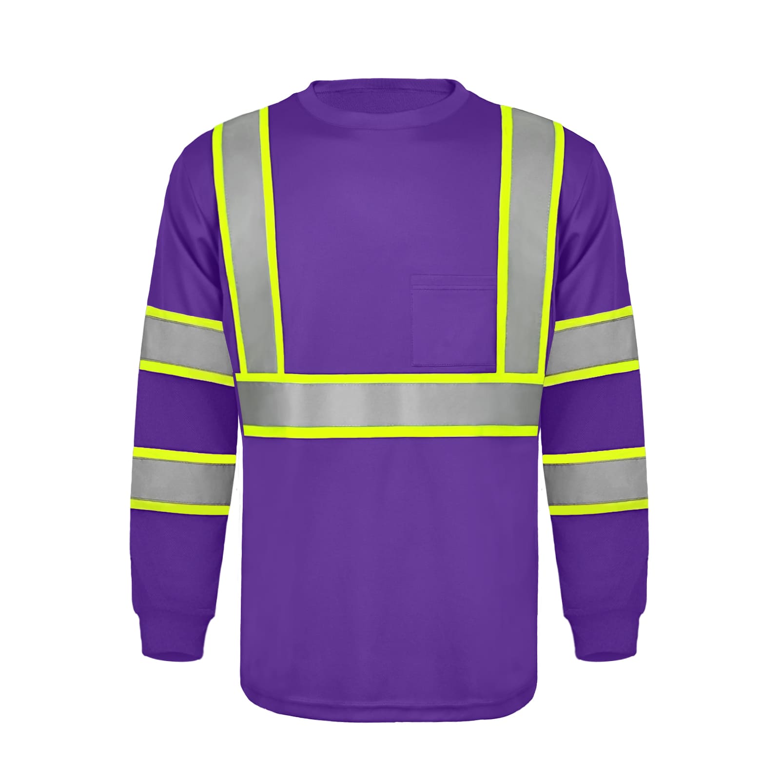 SMASYS Hi Vis Long Sleeve Safety Shirts Construction Dual-Tone Reflective Strips with Chest Pocket
