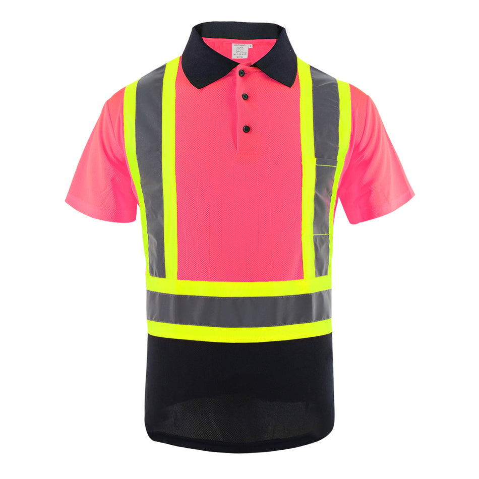 SMASYS Reflective Workwear Short Sleeve High Vis Safety Polo Shirts