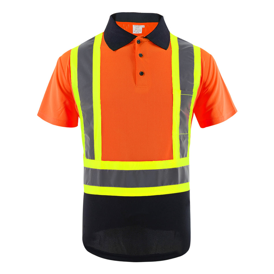 SMASYS Reflective Workwear Short Sleeve High Vis Safety Polo Shirts