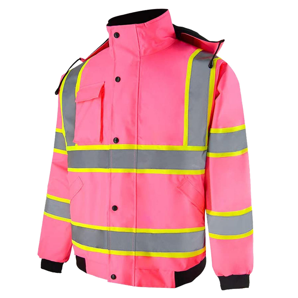 SMASYS Hi Vis Reflective Safety Jacket, Winter Bomber Jacket