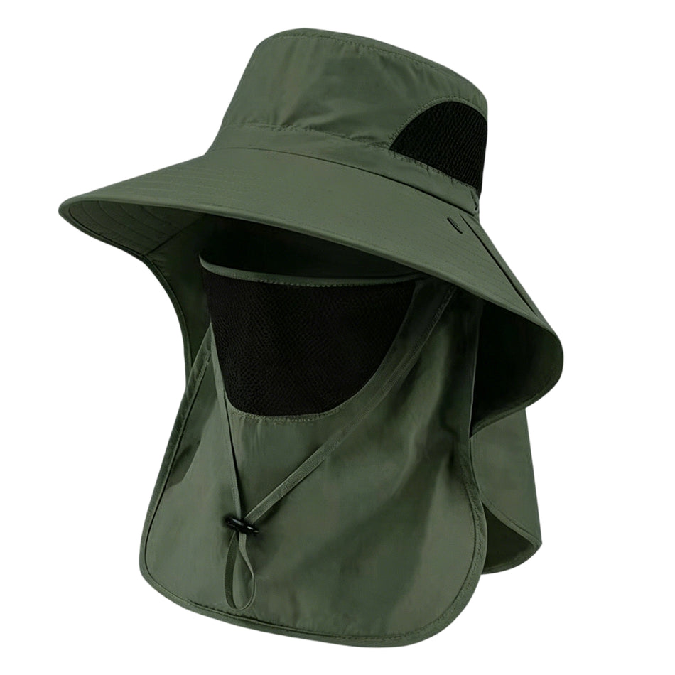 SMASYS Outdoor Wide Brim Fishing Hat,UPF 50+ Sun Protection Cap with Face Neck Flap