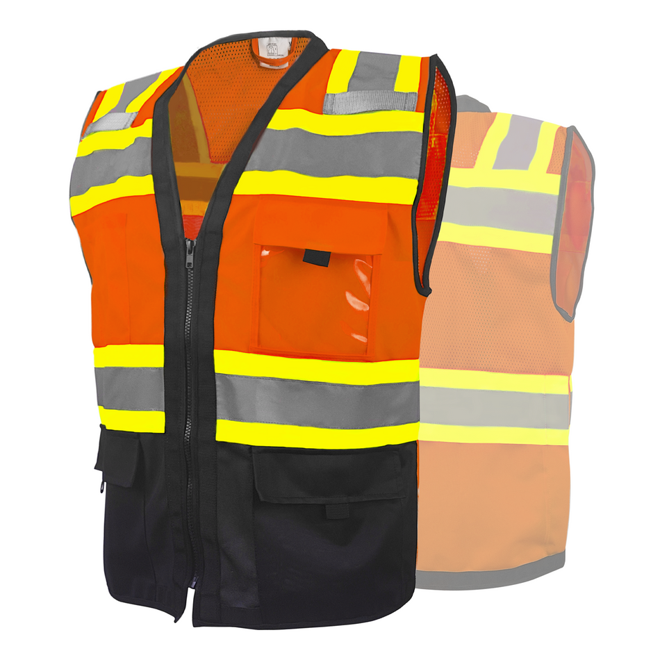 SMASYS High Visibility Safety Reflective Vest Heavy Duty Two Tone ANSI/ISEA 107-2020 Class 2