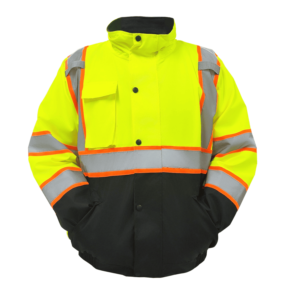 Safety Work Bomber Reflective Jackets for Men, Winter Fleece Liner Jacket ANSI Compliant