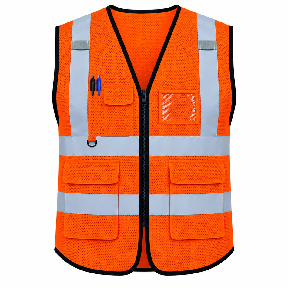 SMASYS Reflective Safety Vest, High Visibility Class 2 Mesh Vest with Pockets