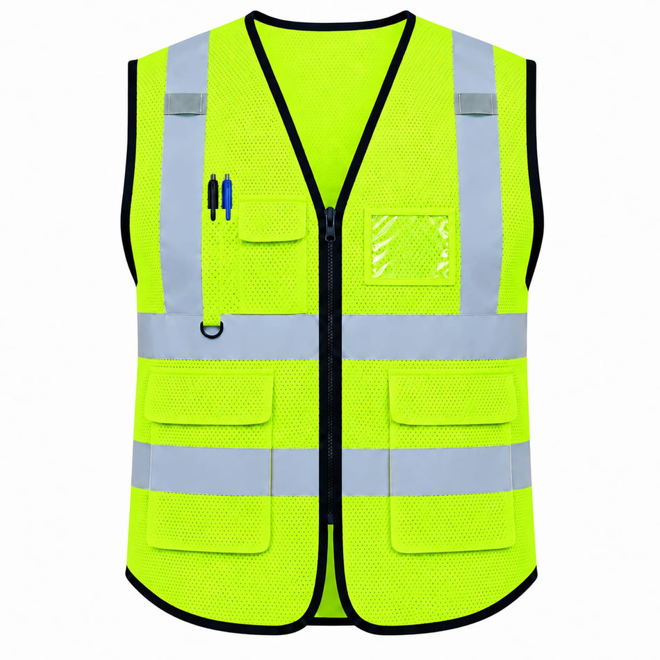 SMASYS Reflective Safety Vest, High Visibility Class 2 Mesh Vest with Pockets
