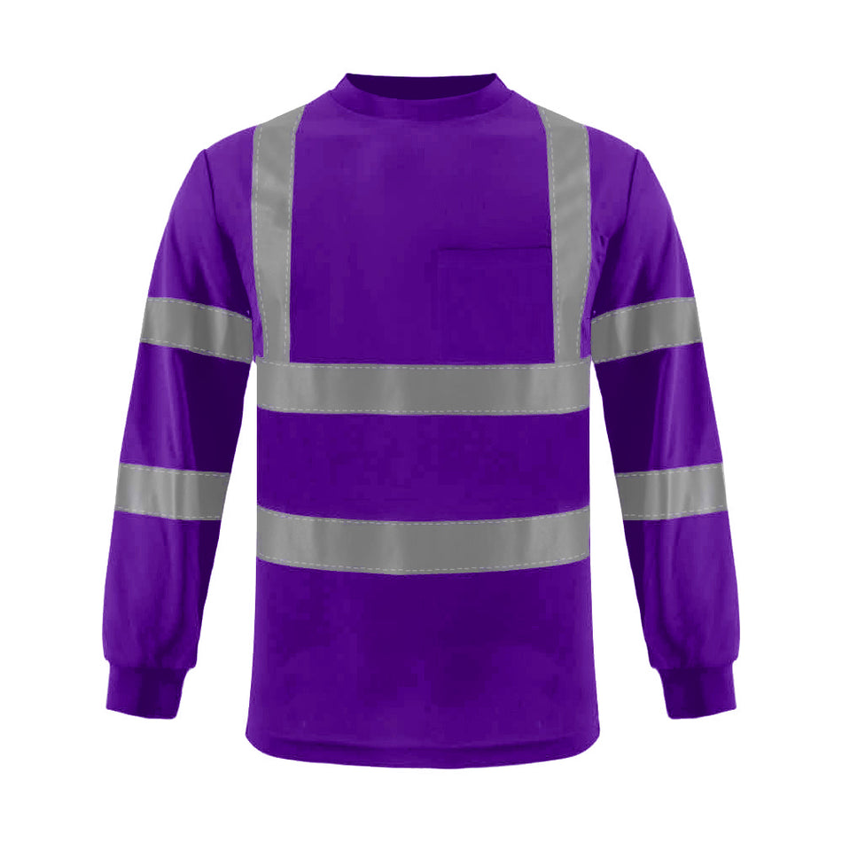SMASYS Hi Vis Safety Shirt, Long Sleeve Reflective Shirt with Pocket