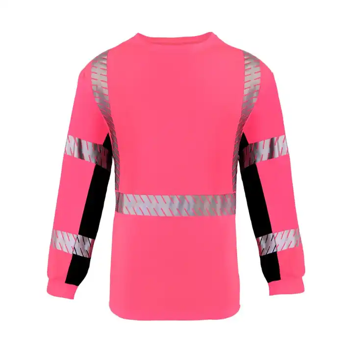SMASYS Silver Slanted Carving Reflective Tape Longsleeve Safety T Shirts