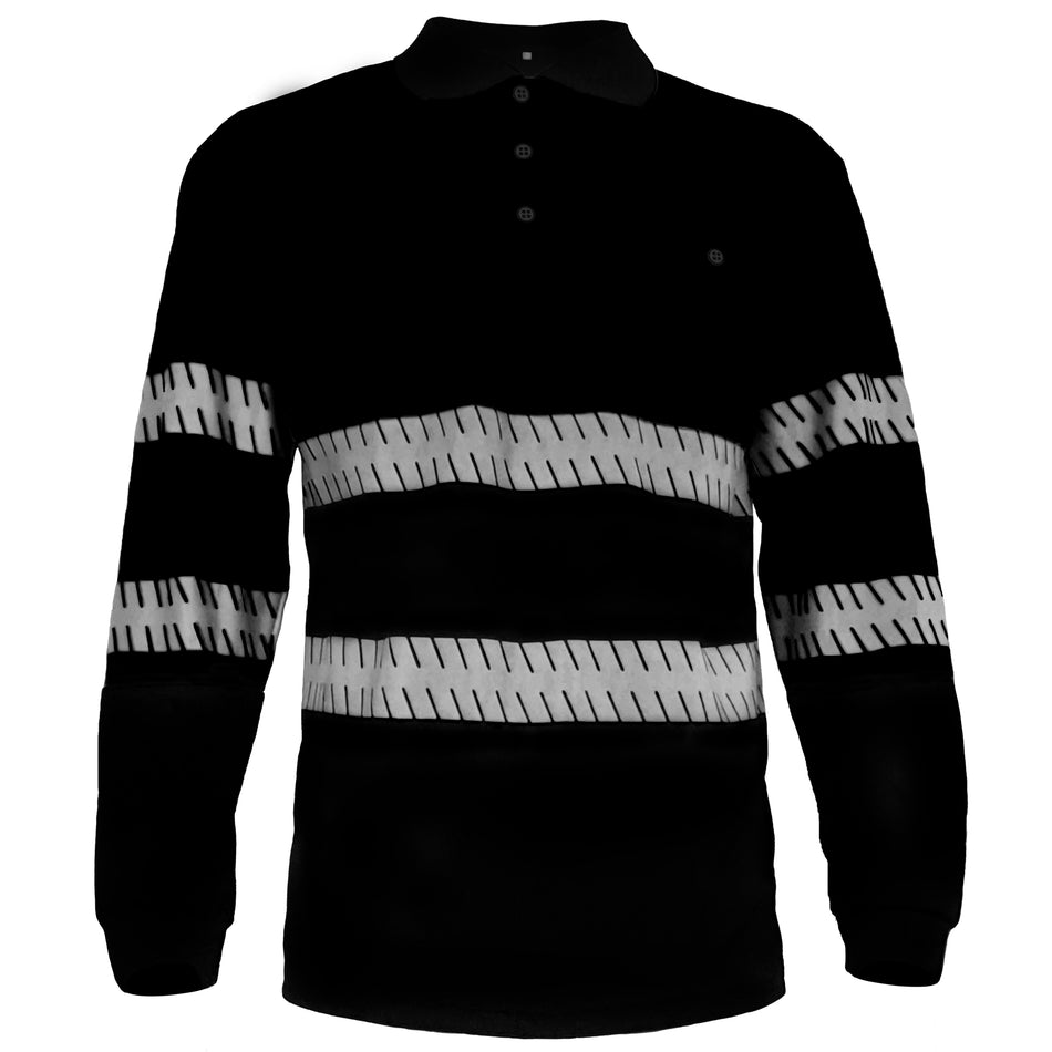 SMASYS Hochreflektierende Polo-Shirts mit Tasche, langärmlige Sicherheitsshirts