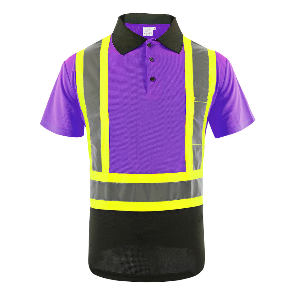 SMASYS Reflective Workwear Short Sleeve High Vis Safety Polo Shirts