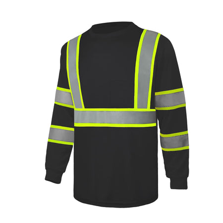 SMASYS Hi Vis Long Sleeve Safety Shirts Construction Dual-Tone Reflective Strips with Chest Pocket