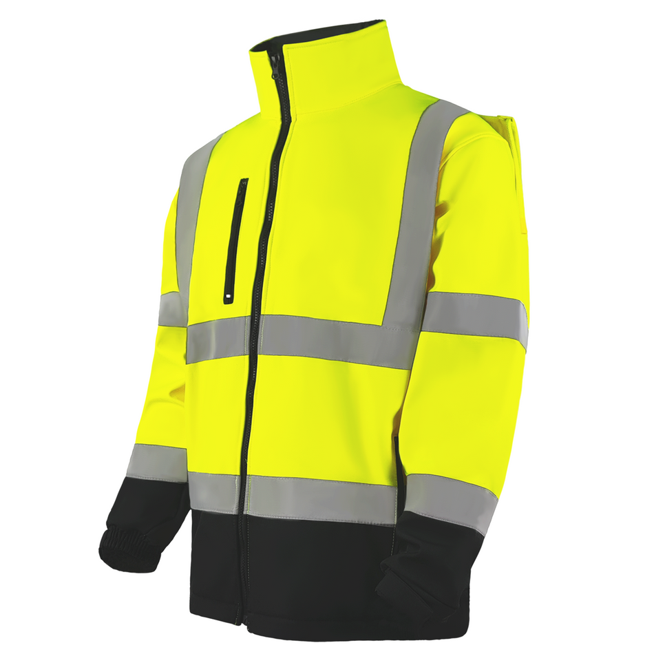 SMASYS Safety Reflective Stripe Softshell Hivis Jacket