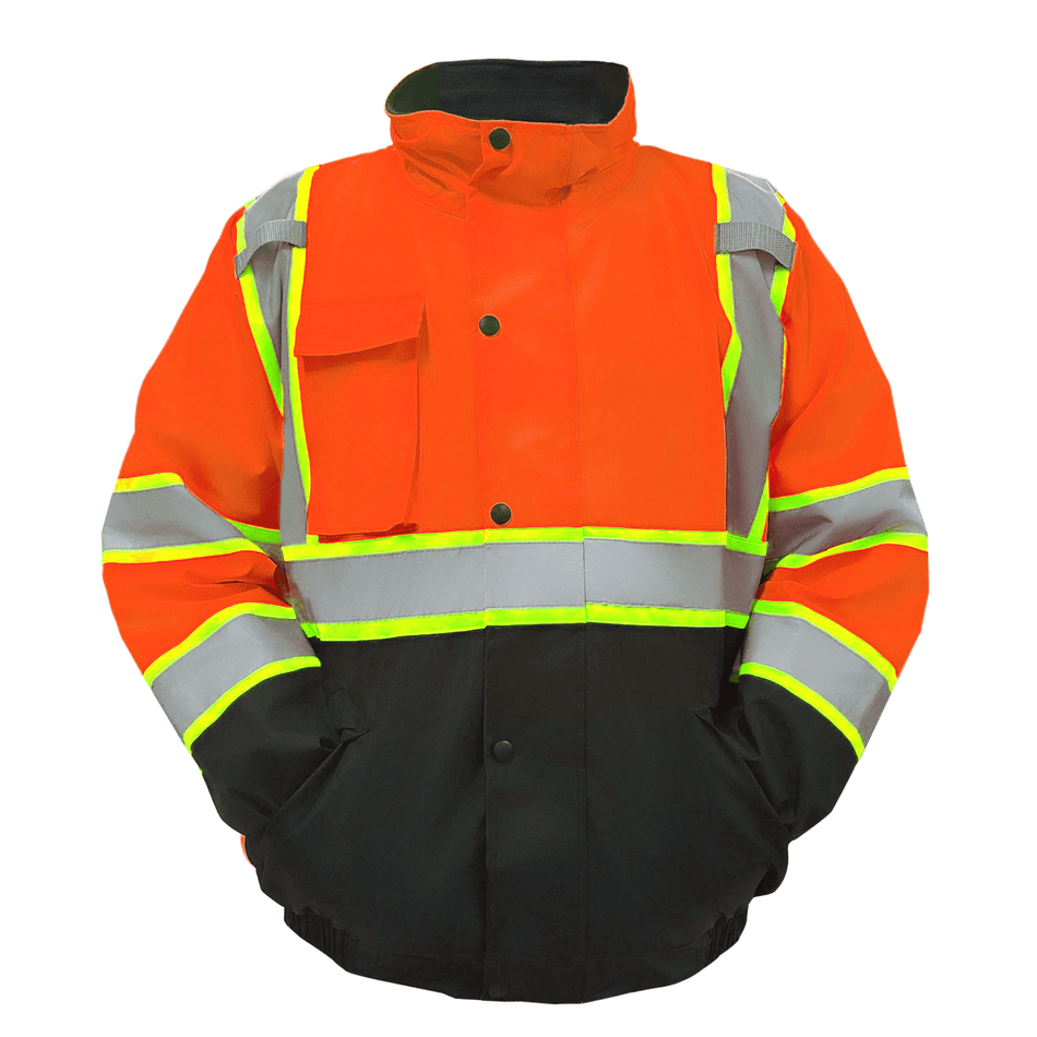 Safety Work Bomber Reflective Jackets for Men, Winter Fleece Liner Jacket ANSI Compliant