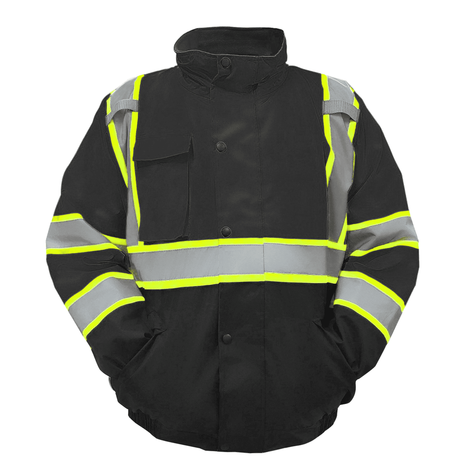 Safety Work Bomber Reflective Jackets for Men, Winter Fleece Liner Jacket ANSI Compliant