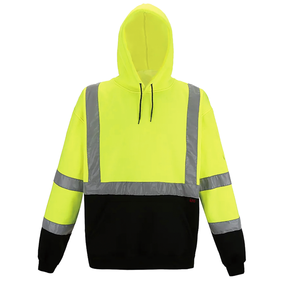 SMASYS Hi Vis Hoodie, ANSI Class 2 Safety Reflective Sweatshirt with Hood
