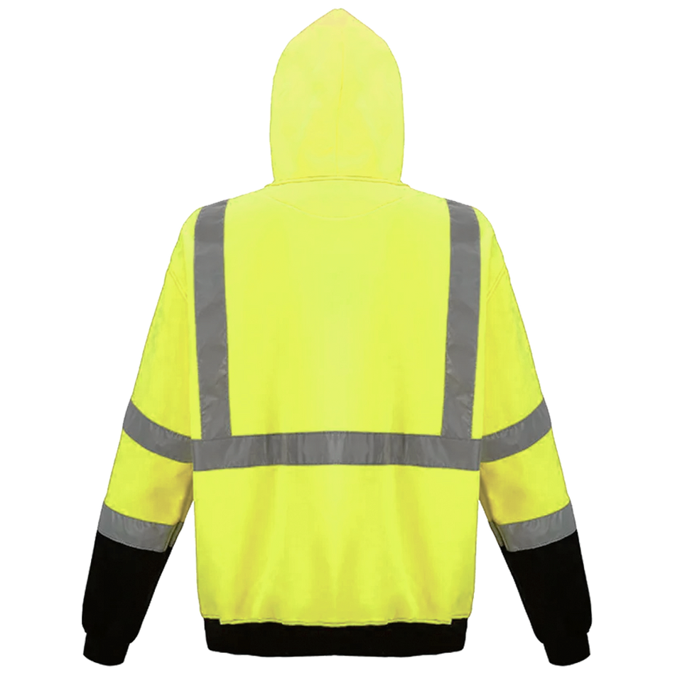 SMASYS Hi Vis Hoodie, ANSI Class 2 Safety Reflective Sweatshirt with Hood