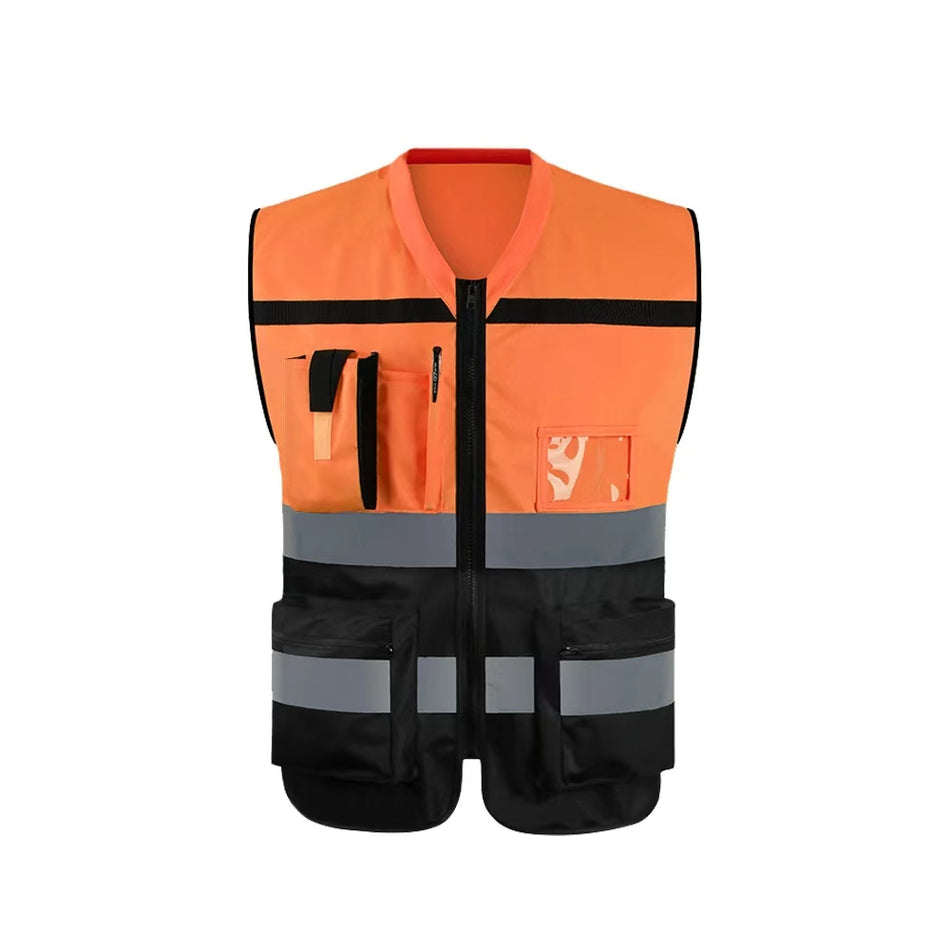 SMASYS High Visibility Security Work Safety Vest with Zipper