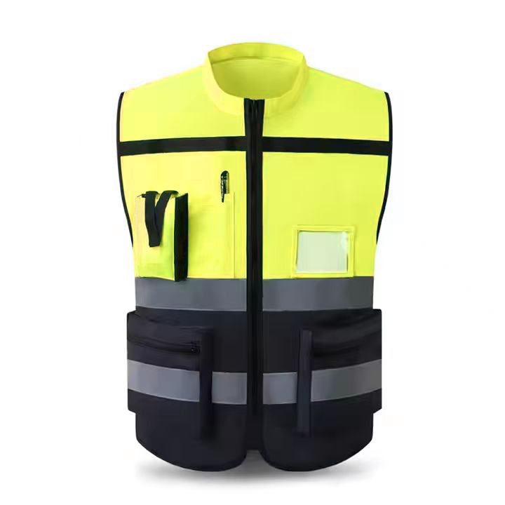 SMASYS High Visibility Security Work Safety Vest with Zipper